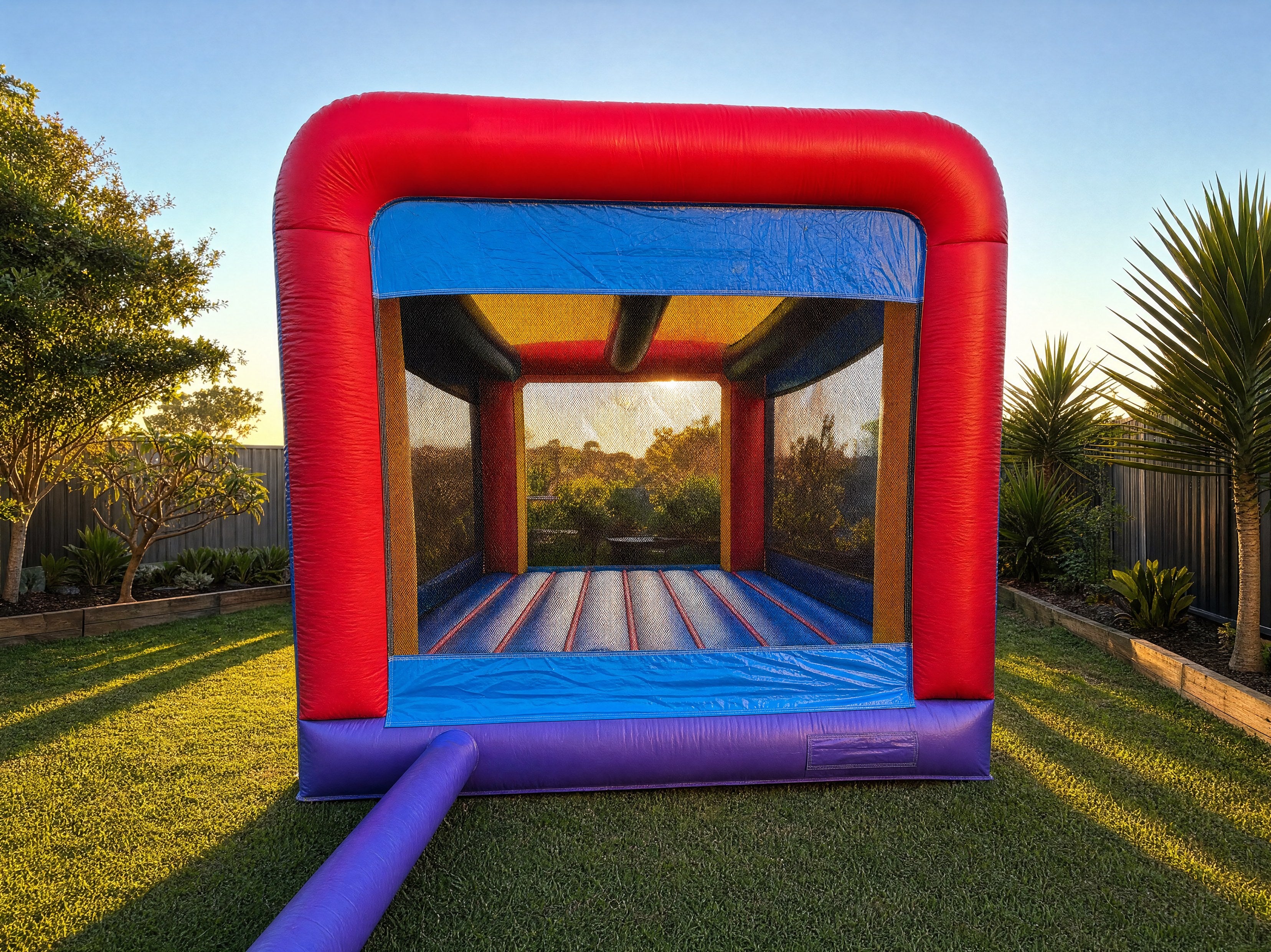 12ft JR Jumping Castle red front face wide view