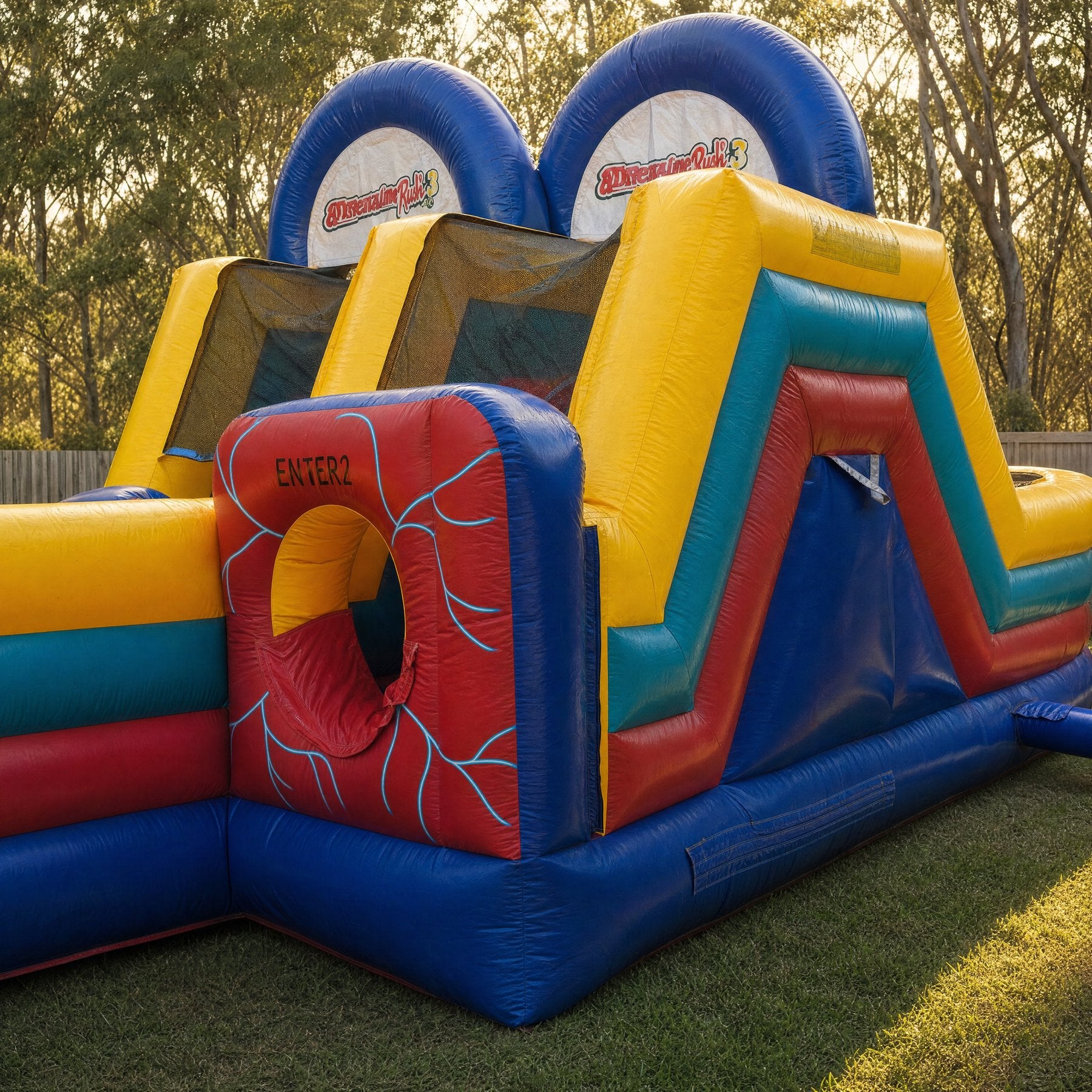 Adrenaline Rush Obstacle Challenge Hire - entrance and landing mat detail