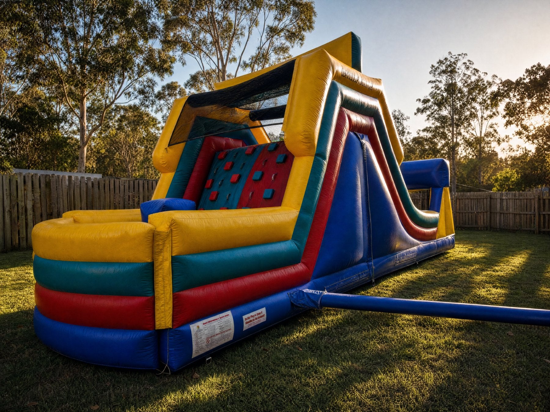 Adrenaline Rush Obstacle Challenge Hire - wide backyard scale view