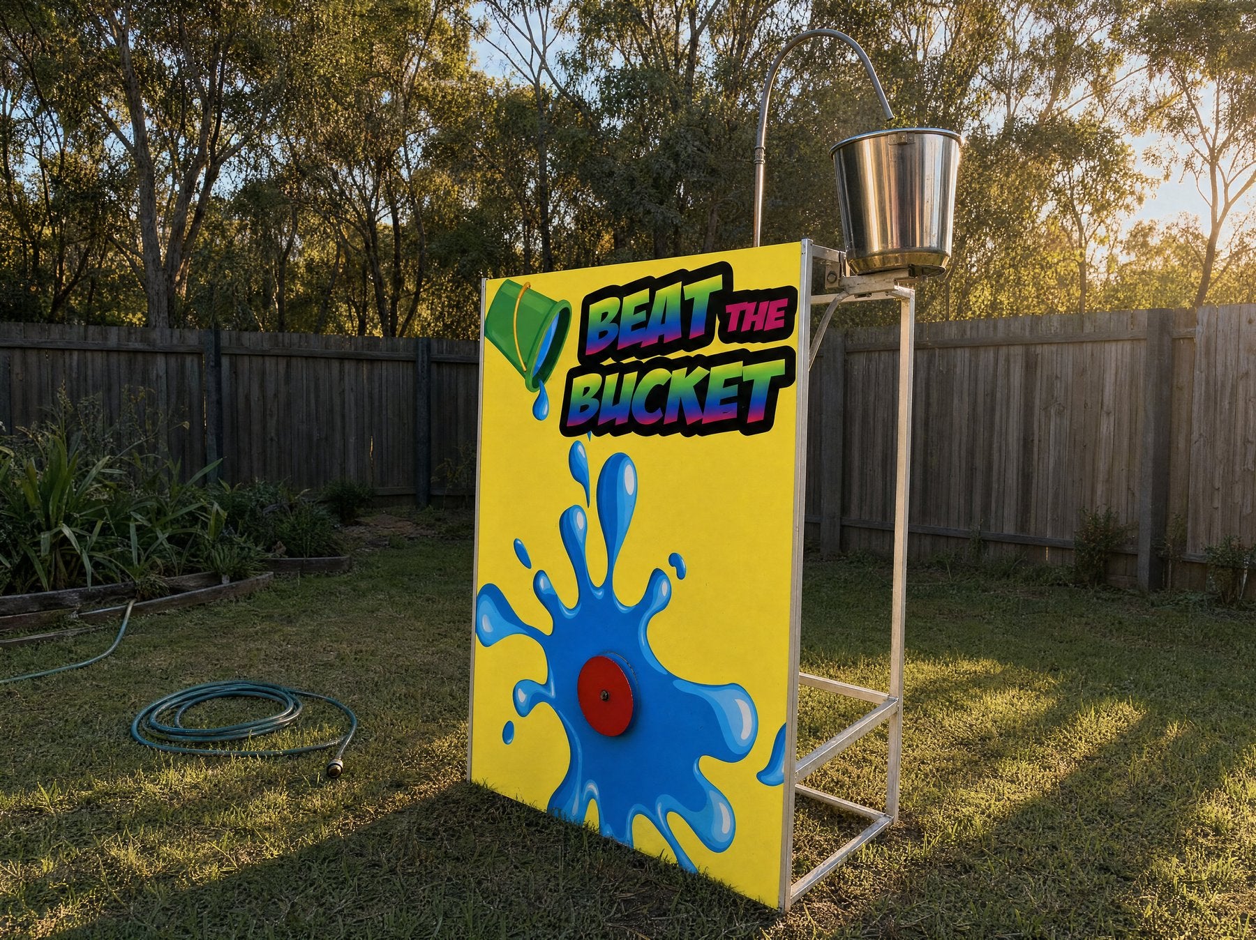 Beat the Bucket Hire on the Central Coast - wide pulled back view showing true size