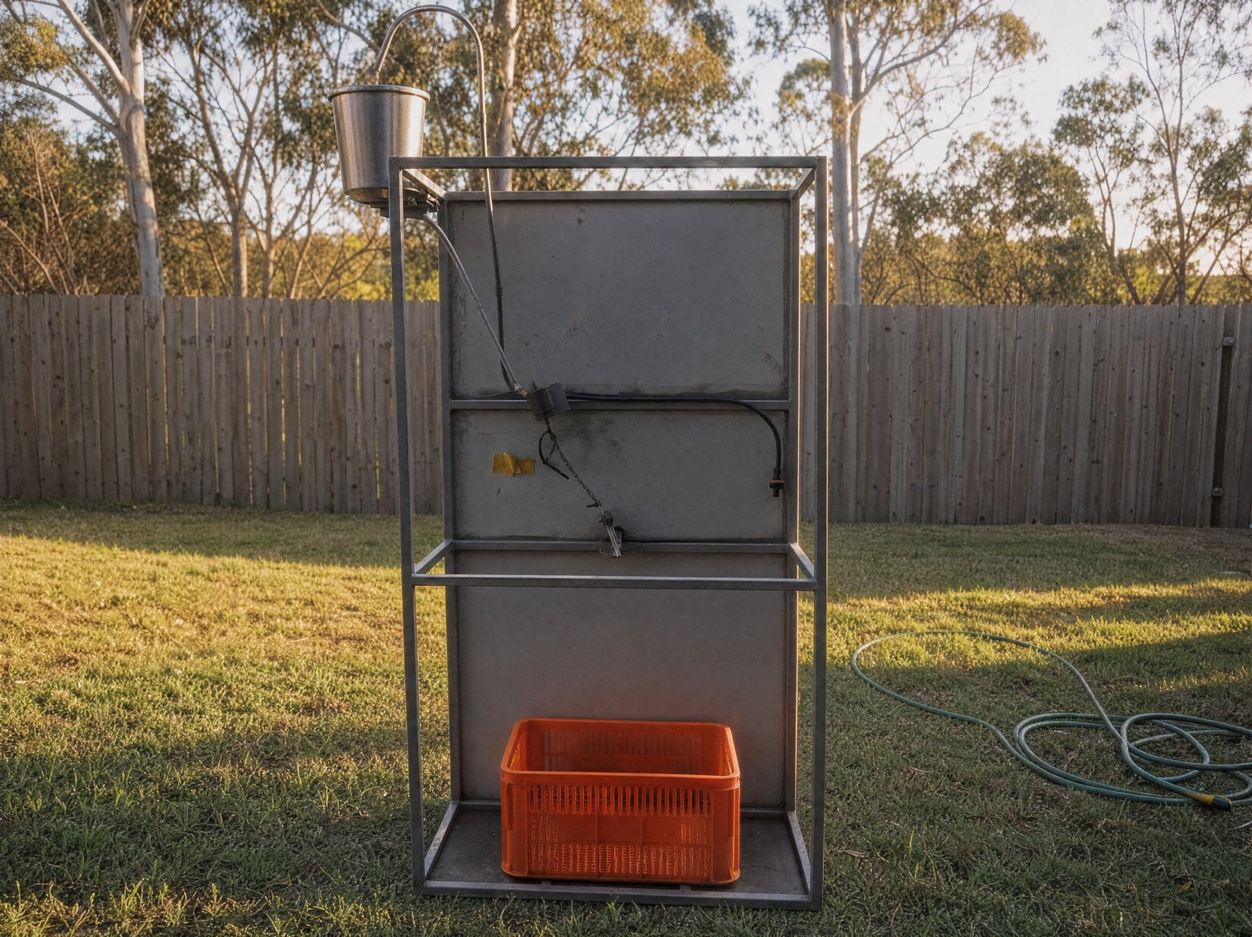 Beat the Bucket Hire on the Central Coast - wide view of the rear seat frame and bucket rig