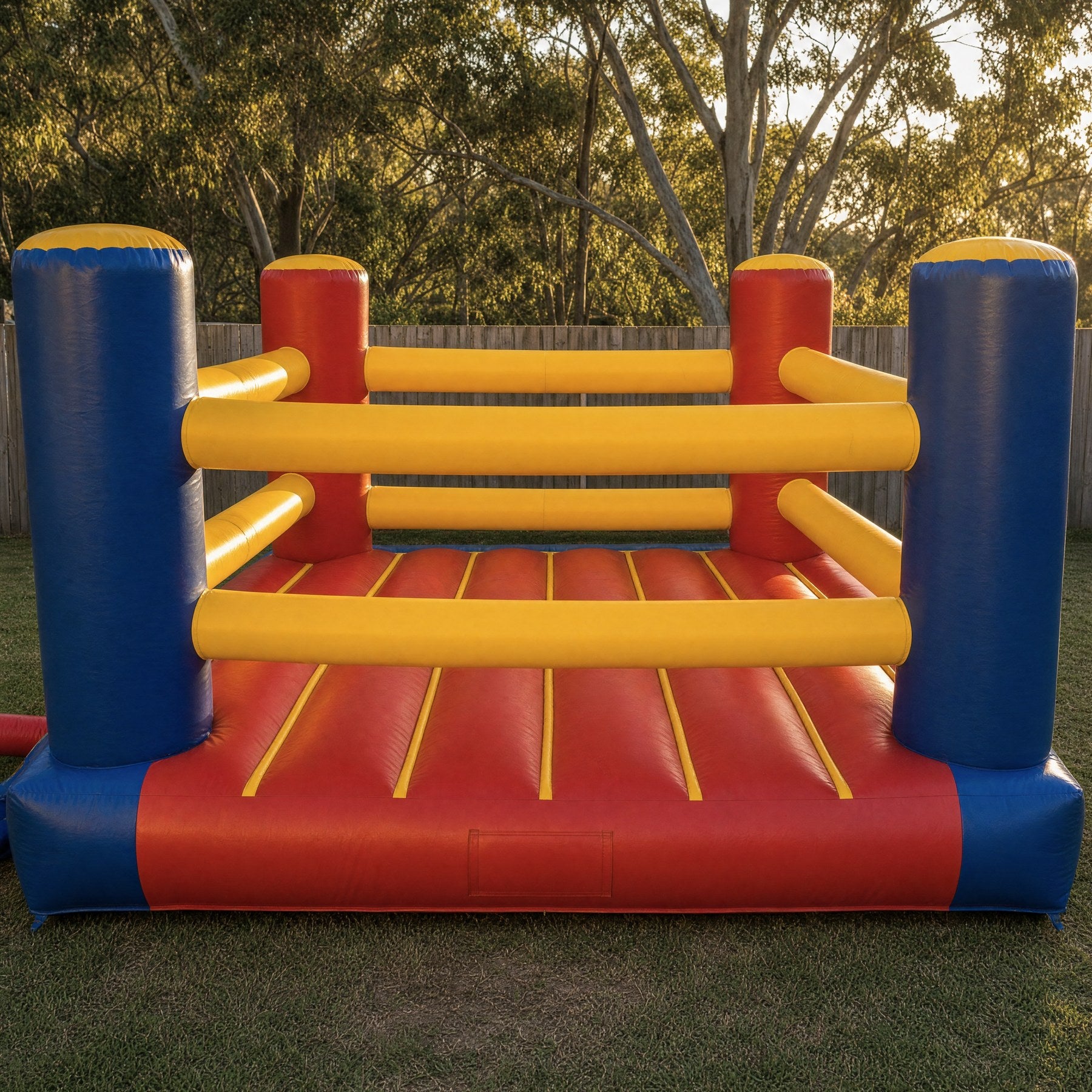 Inflatable Boxing Ring Hire - close view of the ring floor and top rope rail