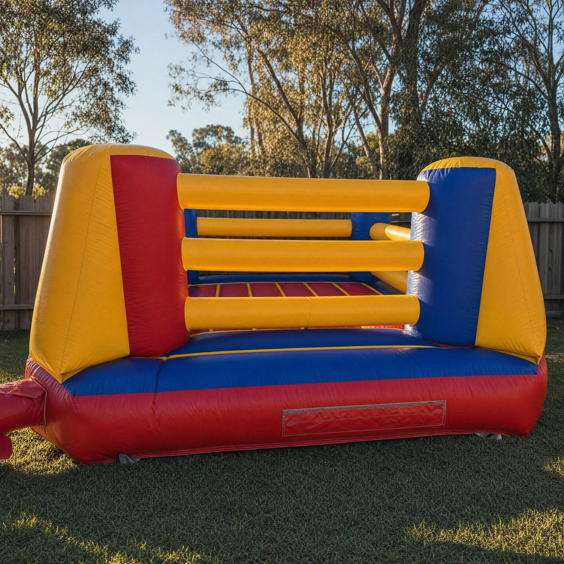 Inflatable Boxing Ring Hire - corner post and rope rail detail