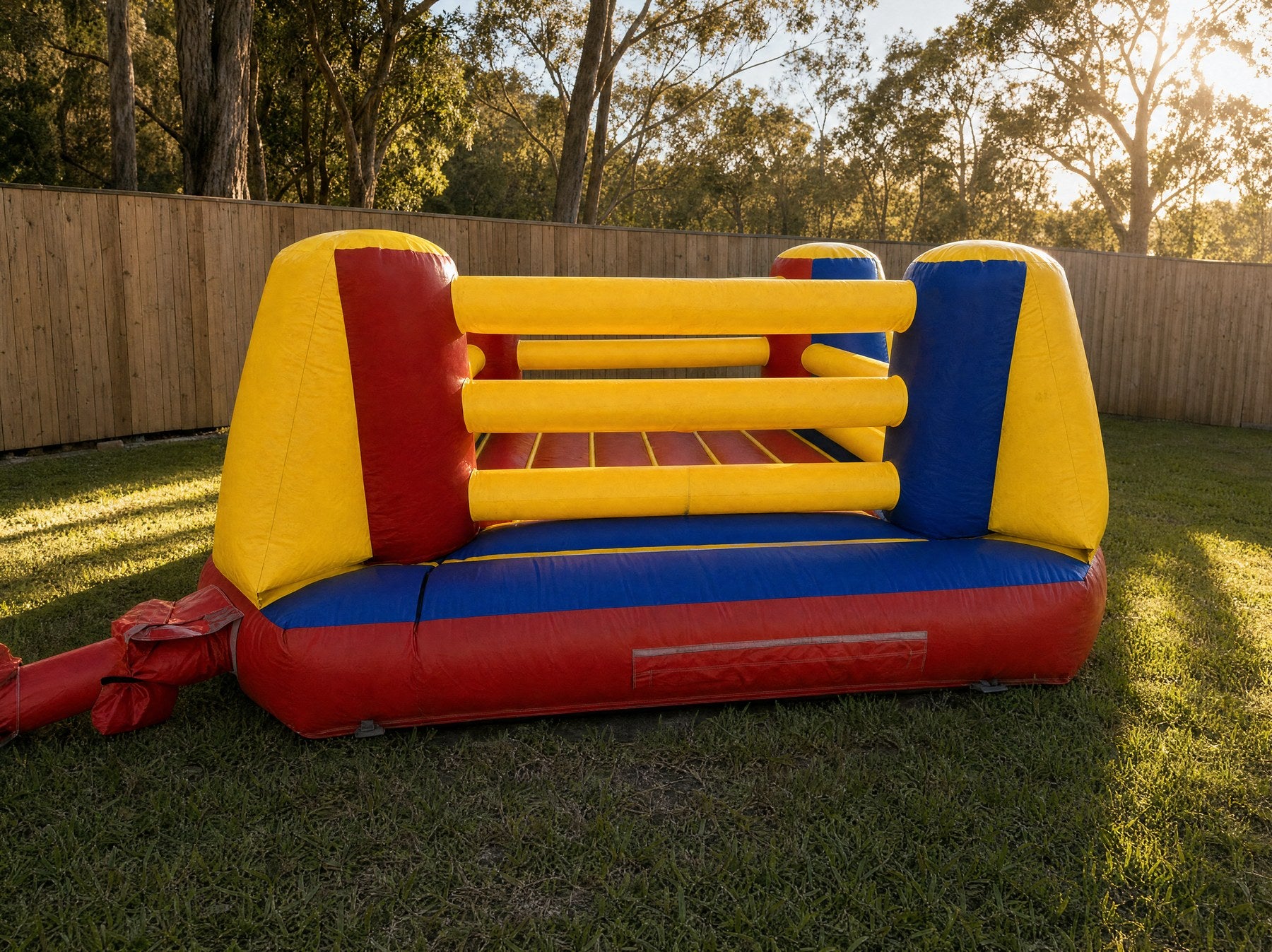 Inflatable Boxing Ring Hire - wide rear three-quarter view