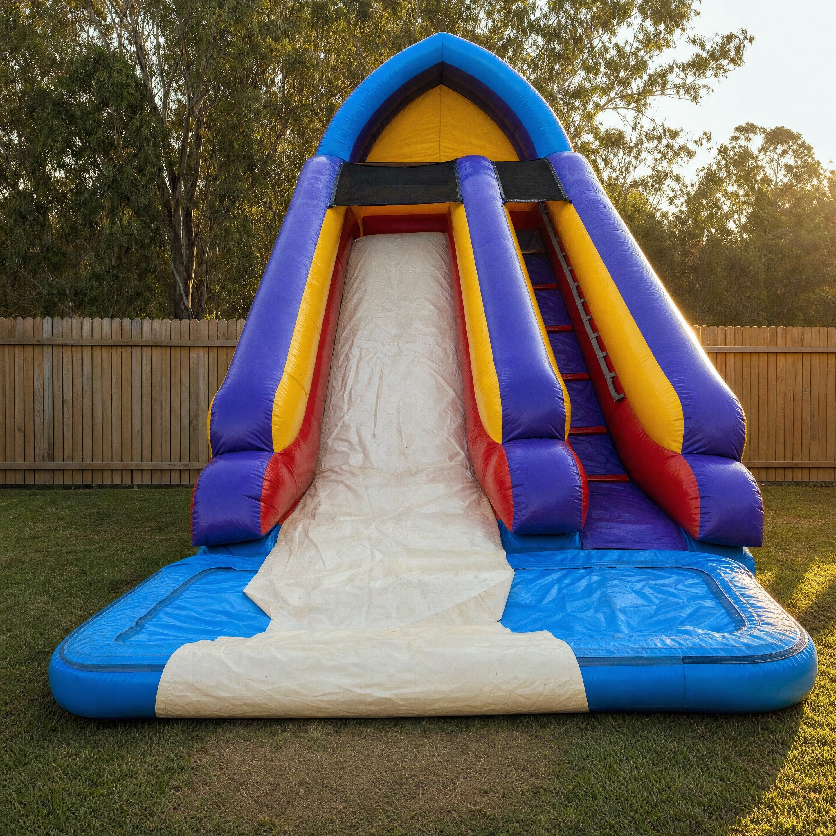 Front view of the Cone Top Water Slide showing the triple lane and cone-shaped top