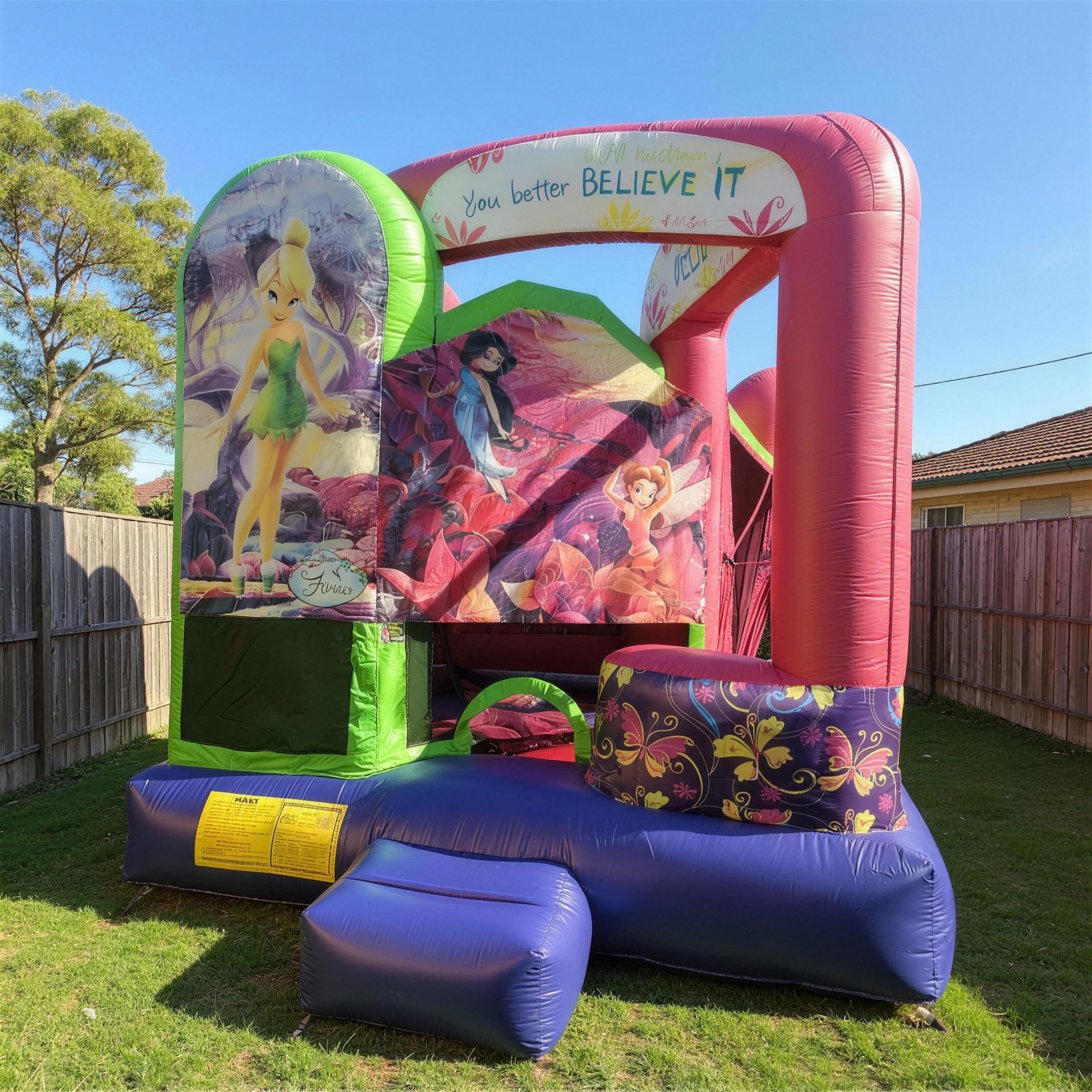Disney Fairies 5in1 Combo jumping castle, Tinkerbell front face panel