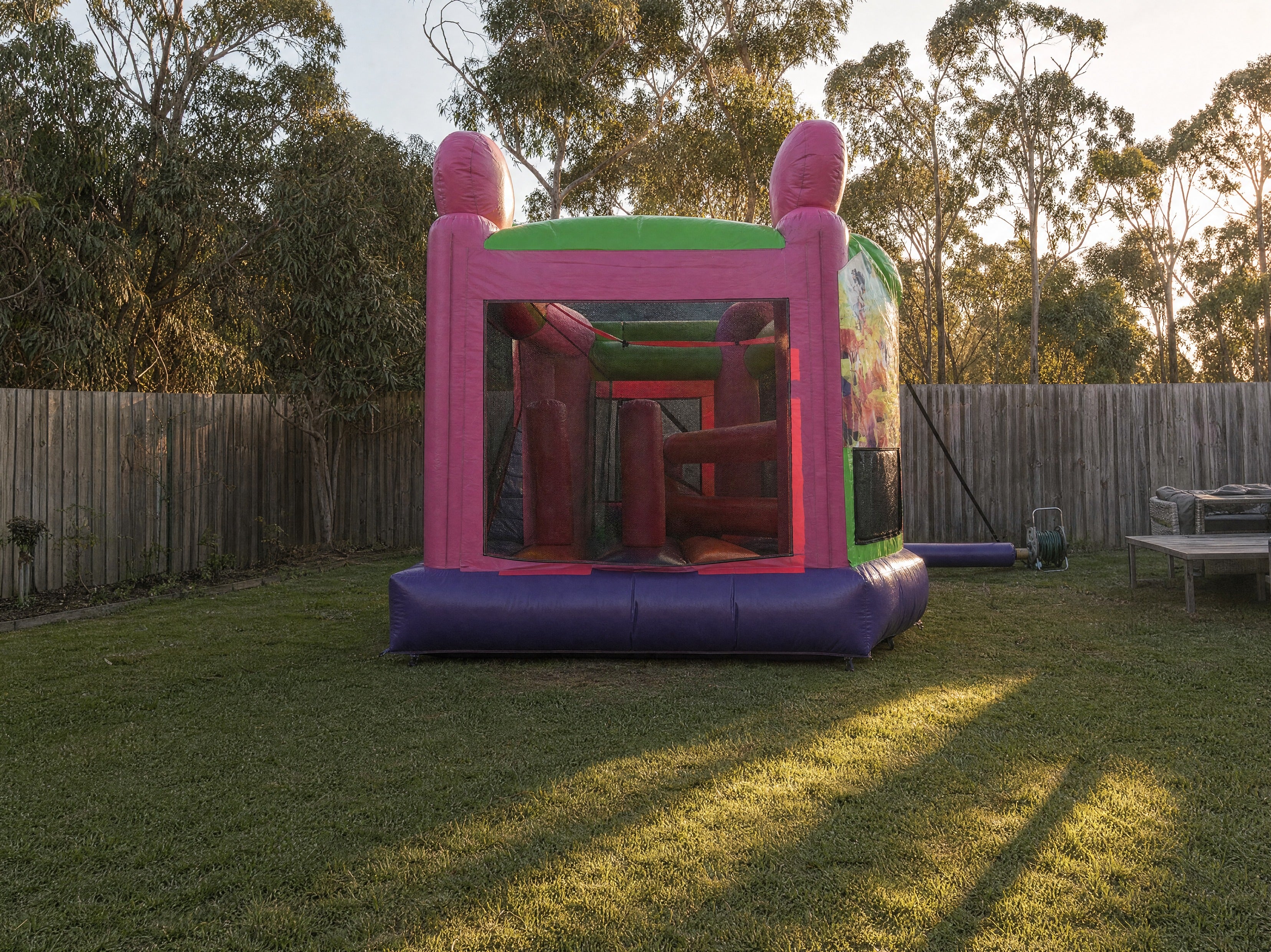 Disney Fairies 5in1 Combo jumping castle, backyard scale context
