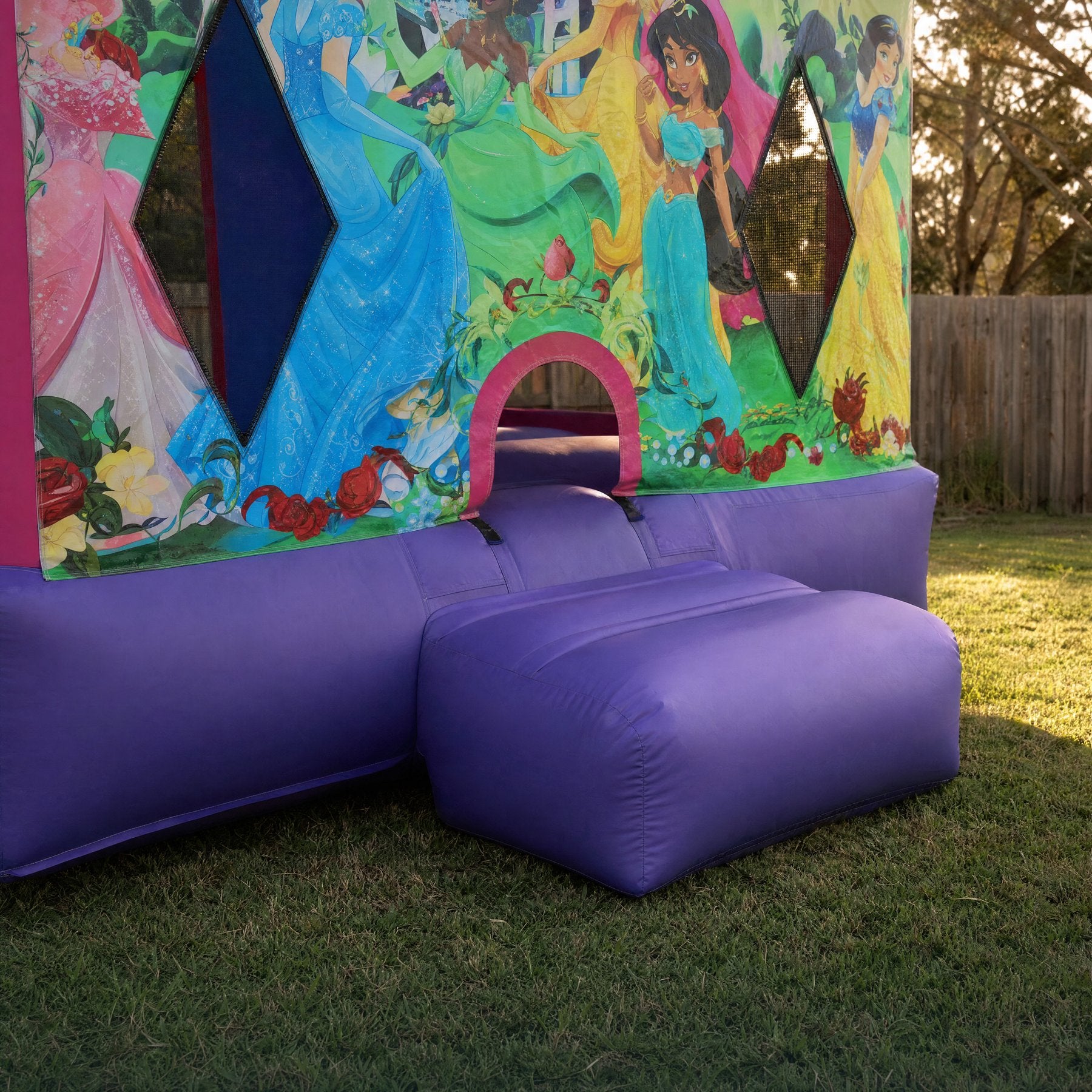 Disney Princess 2 Jumping Castle Hire Central Coast - entrance and landing detail