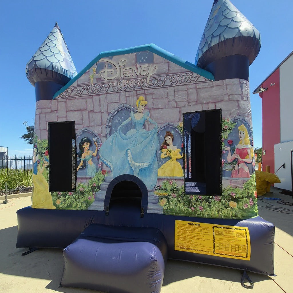 Disney Princess Jumping Castle entrance and landing mat detail