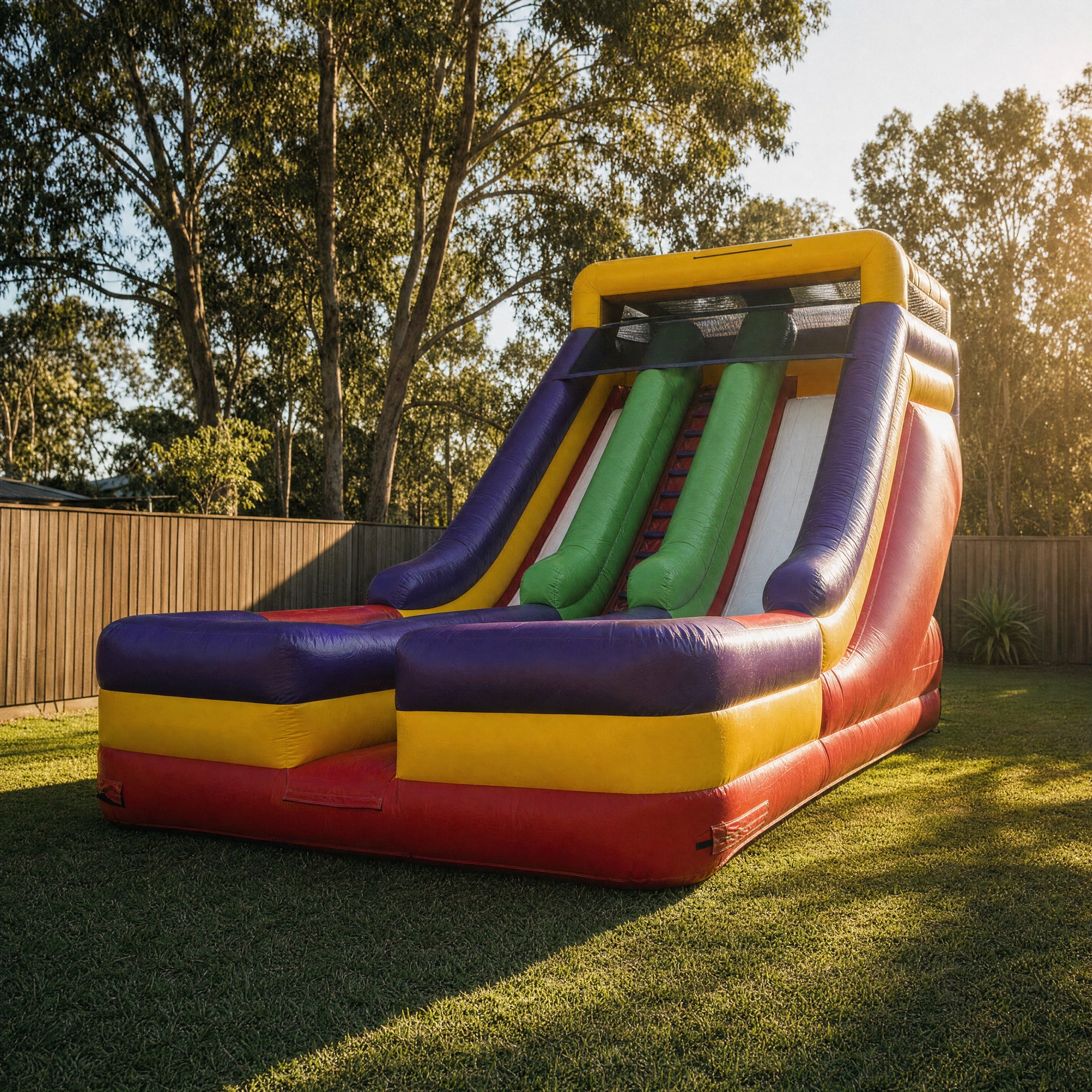 Double lane dry slide side profile showing the full six metre height