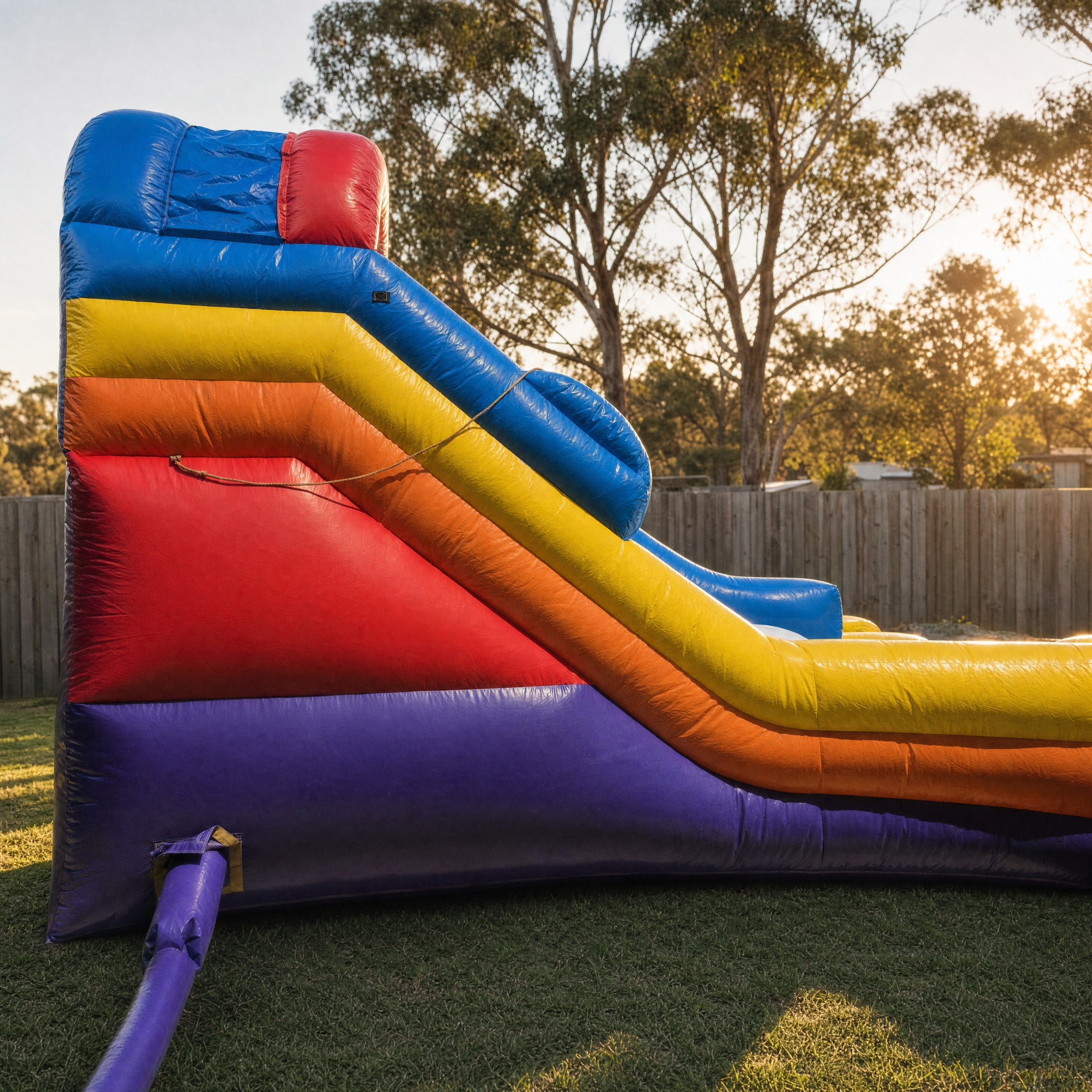 Double Lane Water Slide Hire - side profile showing the full 5m height