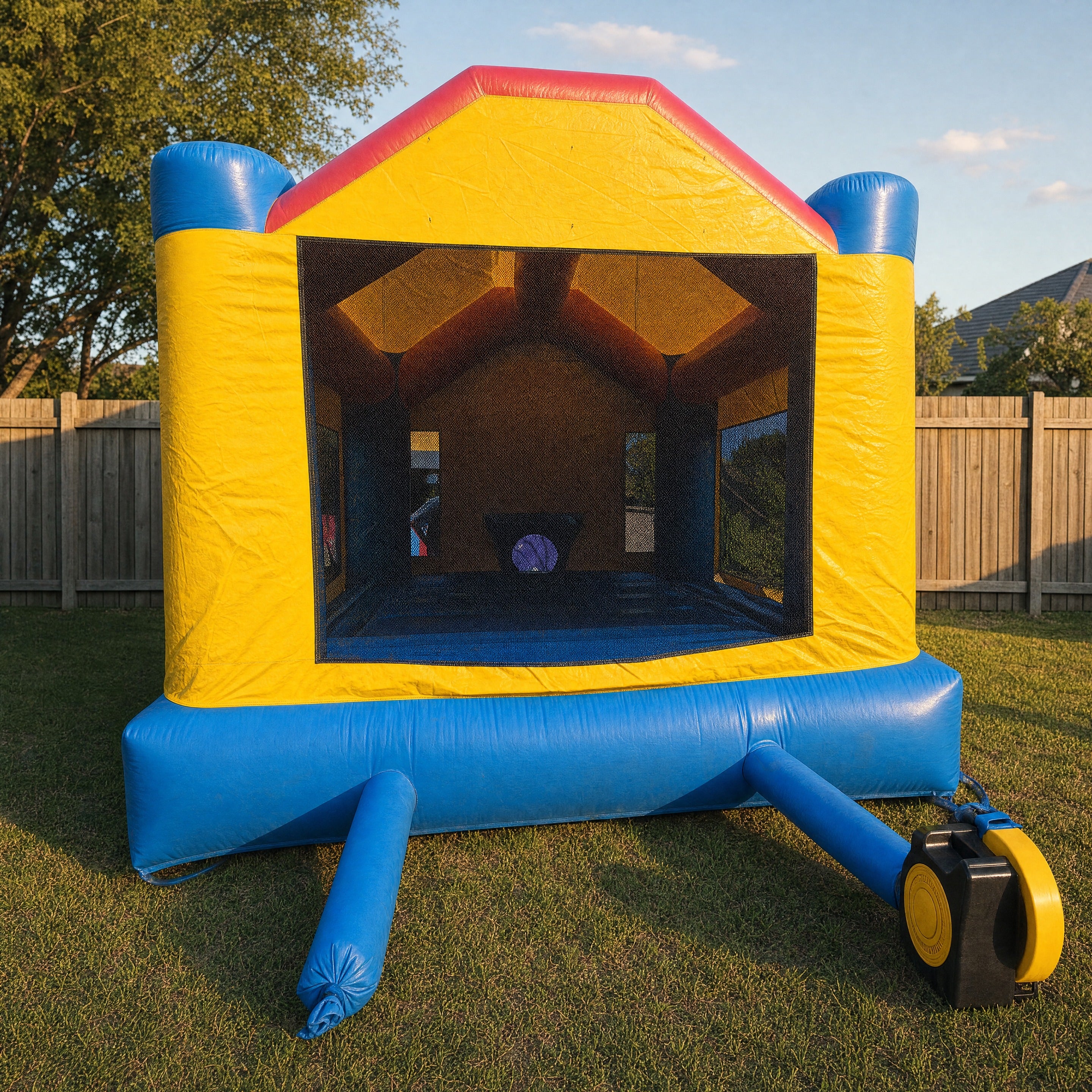 Elmo's World Jumping Castle side profile showing full inflatable structure
