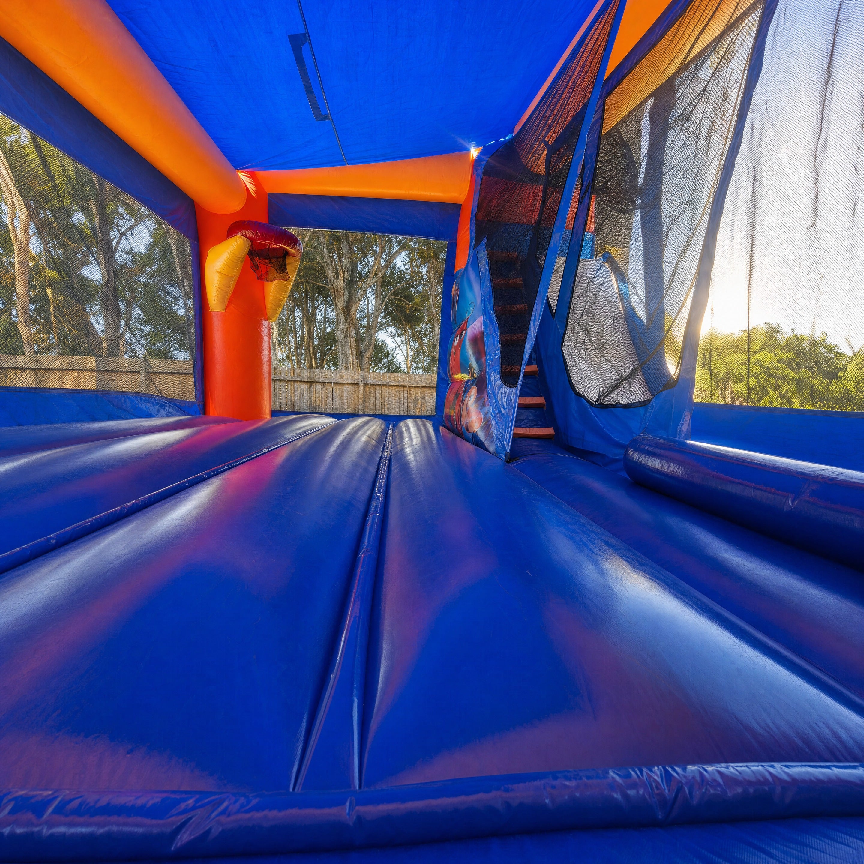 Finding Dory C4 Combo Hire - interior activity detail showing basketball hoop and climbing wall