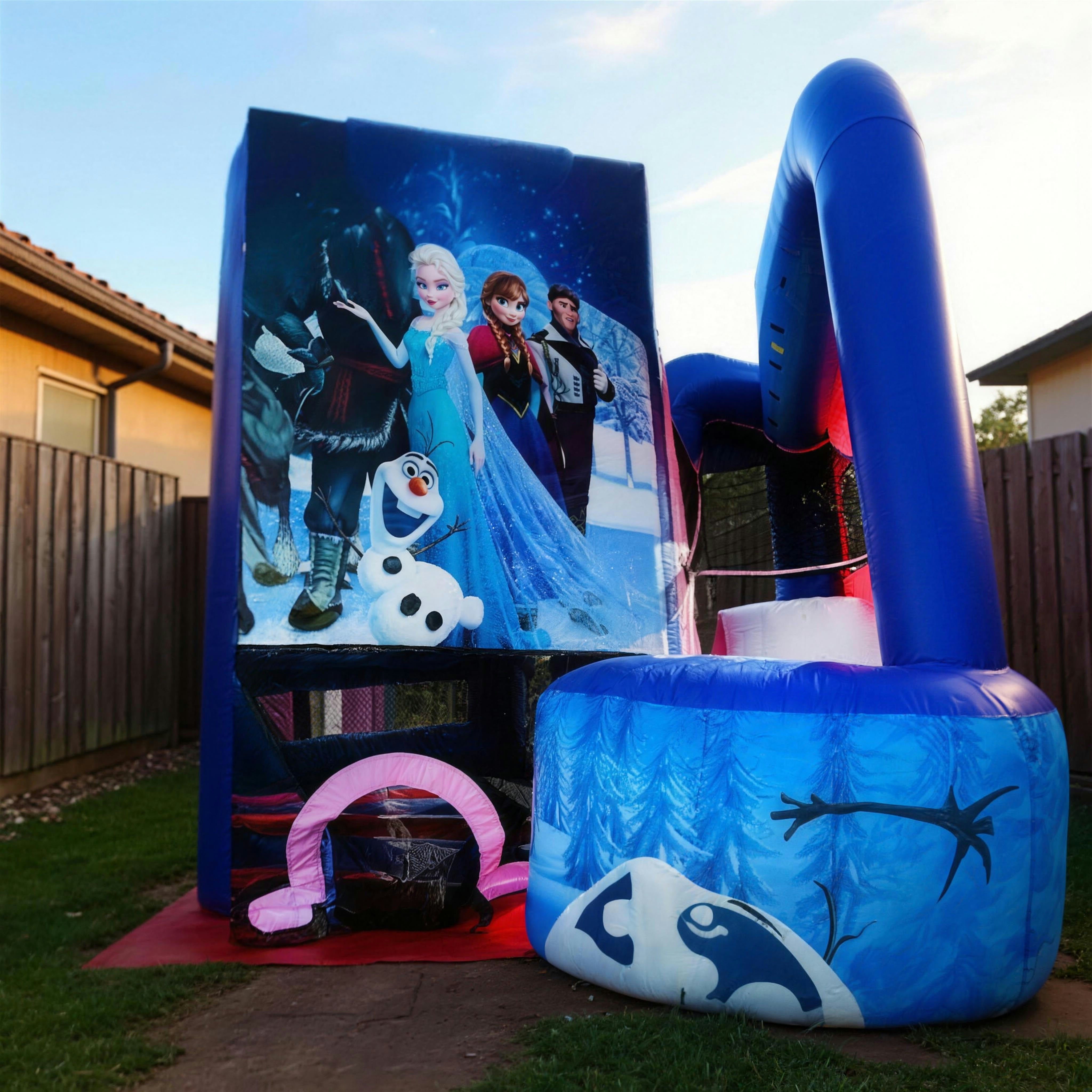 Close detail of the Frozen 5in1 Combo character panel and slide entrance