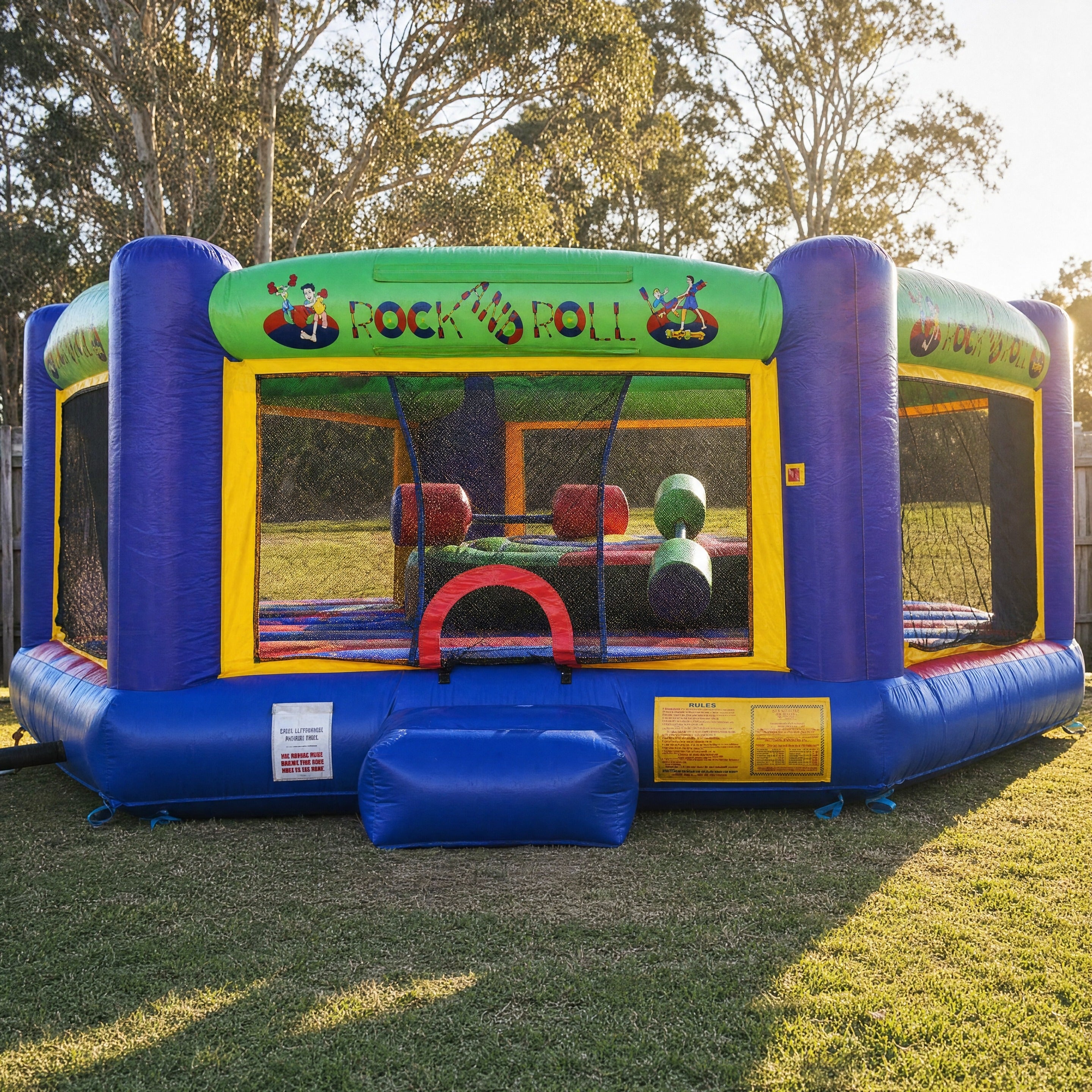 Gladiator Duel Hire Central Coast, straight-on front view of the inflatable joust arena