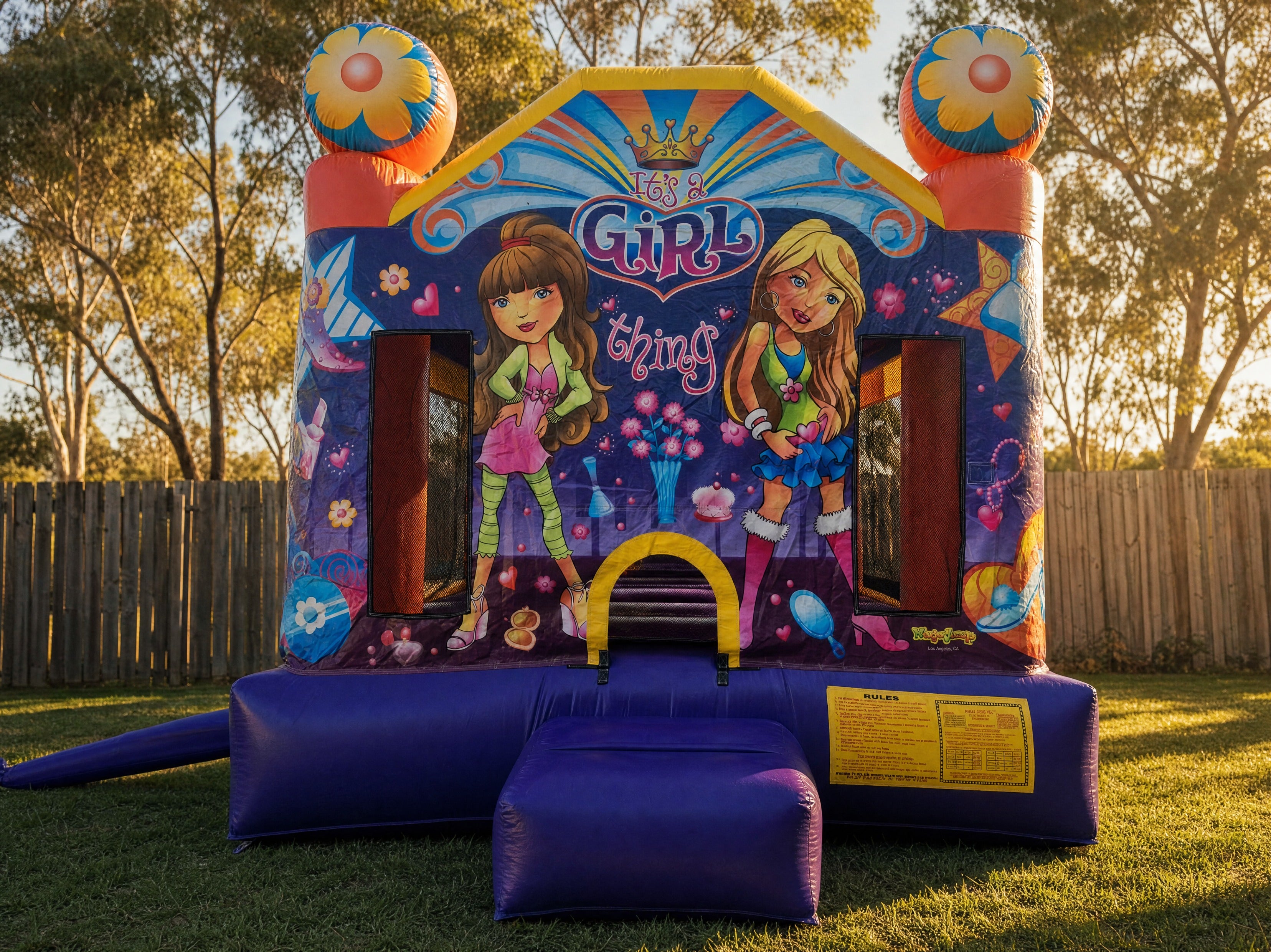 It's a Girl Thing Jumping Castle hire ready for a girls birthday party