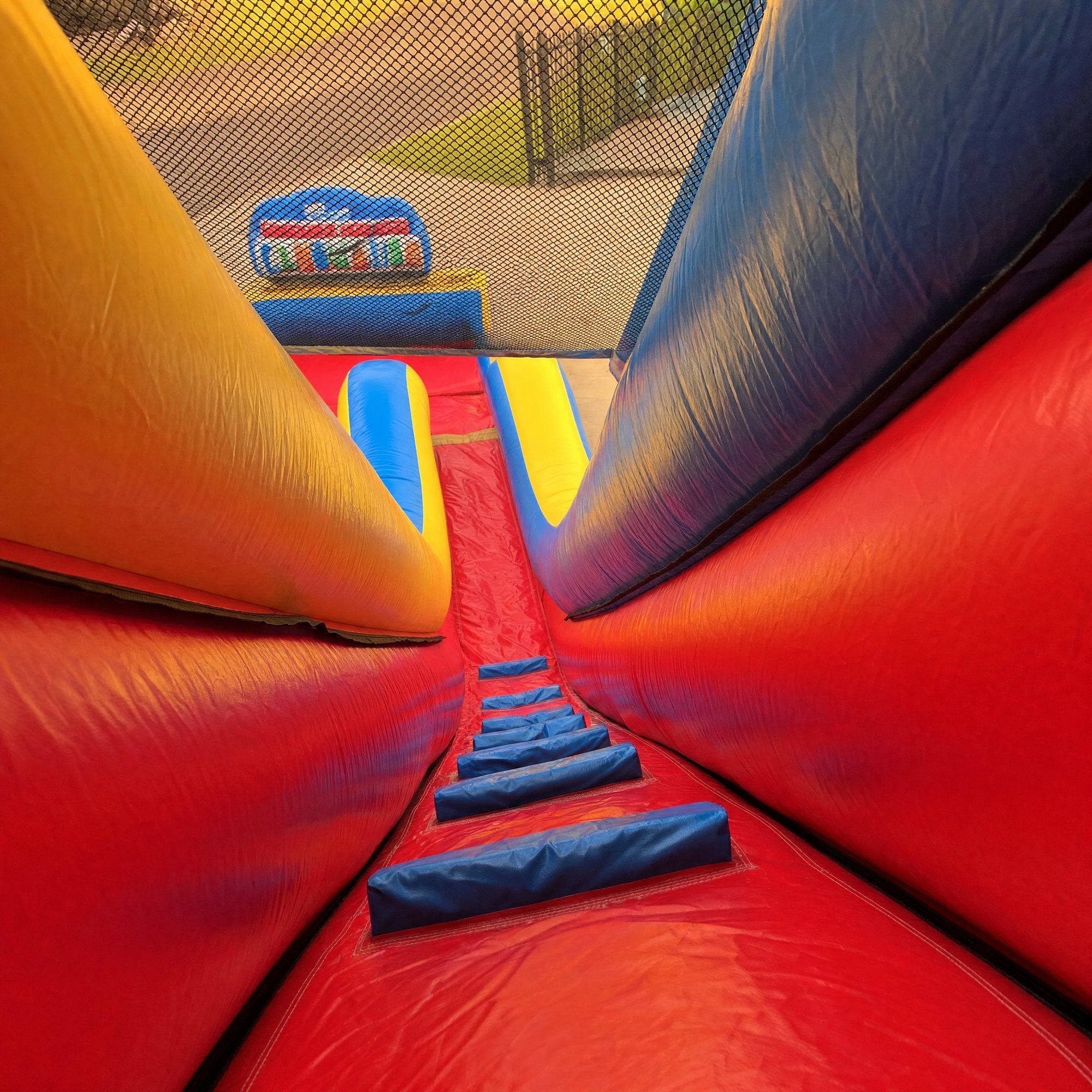 Mickey Mouse Water Slide with Pool Hire, interior climbing steps view, Jump About